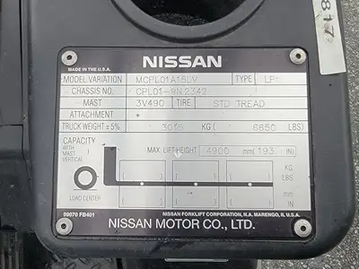 Used NISSAN MCPL01A15LV Misc Forklifts British Columbia CA | Lenmark #237732