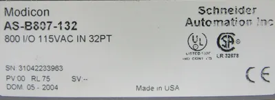 NEW MODICON AS-B807-132 INPUT MODULE 800 I/O ASB807132