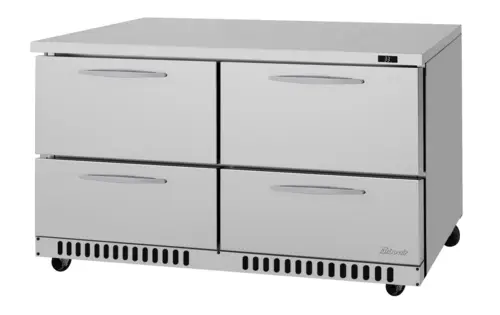 Turbo Air PUR-60-D4-FB-N 60 1/4" W Undercounter Refrigerator w/ (2) Section & (4) Drawers, 115v