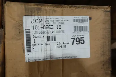 2 PALLETS OF JCM UNIVERSAL CLAMP COUPLINGS, ASSORTED SIZES