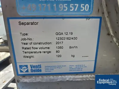 Used Venti Oelde _UNKNOWN_ Vertical Air Classifying Mills Ohio US | Federal Equipment Company #1343260