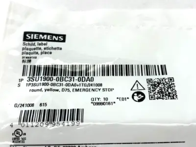 New | in-Stock Siemens E-Stop Backing Plate Self-Adhesive 23mm ID LOT OF 7 Switch Parts Michigan US | Maverick Industrial Sales #1390981
