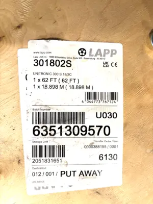 New | in-Stock Lapp Unitronic 300 S 18/2C Cable & Wire Michigan US | Maverick Industrial Sales #1398080