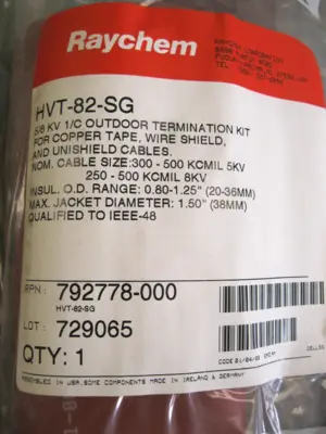Raychem HVT-82-SG 5/8 KV Outdoor Termination Kit Pack of (3) NEW in Box G4