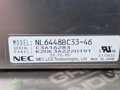 NEC NL6448BC33-46 LCD Display Assembly 10.4" 640x480VGA K20E3A2220191 Used