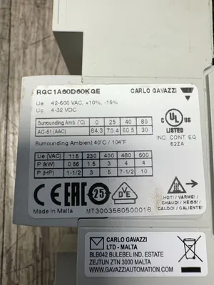 CARLO GAVAZZI RGC1A60D60KGE Electrical/PLC/Automation | ESS Industrial Equipment Sales (8)