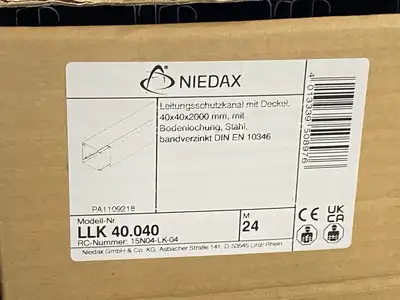 New | in-Stock Niedax Cable Tray Snap-On Cover Lid 40x40mm BOX OF 24m Conduits Michigan US | Maverick Industrial Sales #1395168