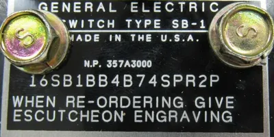 NEW GENERAL ELECTRIC 16SB1BB4B74SPR2P SELECTOR SWITCH TYPE SB-1