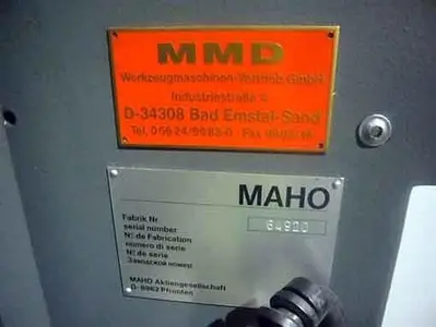 USED MAHO MH 600 E2 CNC X:600 - Y:450 - Z:400 MM