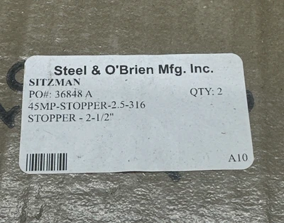 NEW Steel & O'Brien 45MP-STOPPER-2.5-316