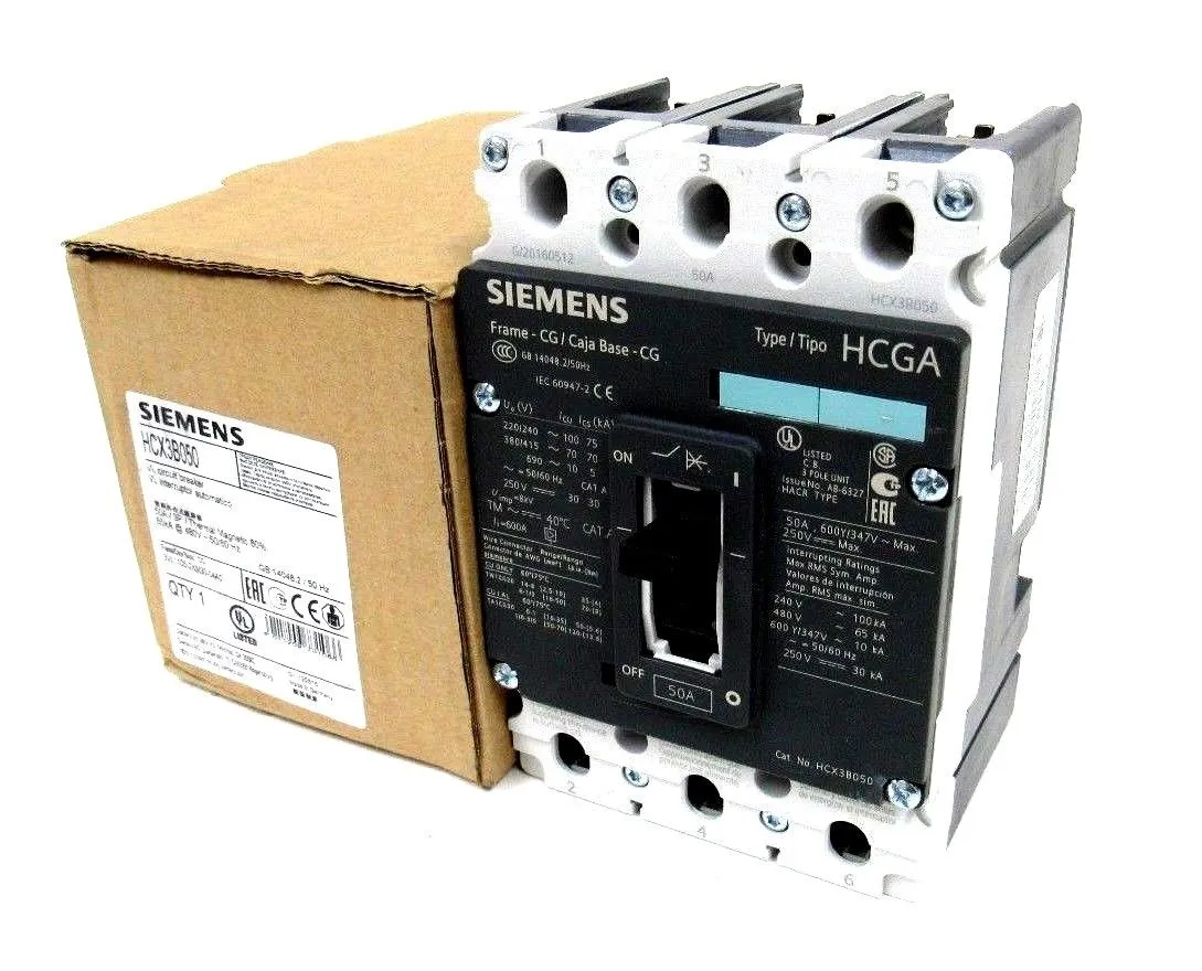 NEW SIEMENS HCX3B050 CIRCUIT BREAKER 50A 3POLE 3VL1105-2KM30-0AA0