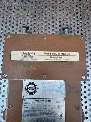USED MICRO MOTION D6 MASS FLOW METER 2600 PSIG, -240 TO 204°C