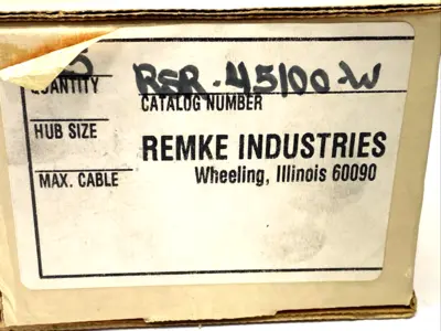 New | in-Stock Remke RSR-45100-W Electrical Fittings Michigan US | Maverick Industrial Sales #1402165