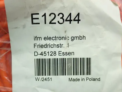 New | in-Stock IFM E12344 Cable & Wire Ohio US | HGR 24 #1094900