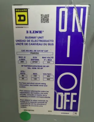 SQUARE D PQ4620G I-Line Busway Plug-In Unit – 200A Miscellaneous | Tekmart International Inc. (2)