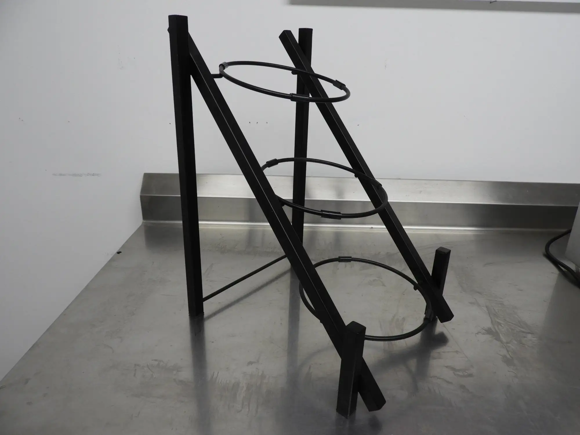 Used Falcon Restaurant Supply Used Black Three Bowl Countertop Square Tube Tier Display Riser Food Displays Illinois US | Falcon Restaurant Supply #1376516