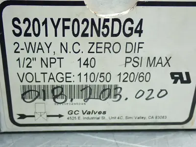 New | in-Stock GC VALVES S201YF02N5DG4 Pumps Ohio US | HGR 24 #1089710