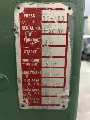USED BLISS BLISS S2-150-96-48 PRESS