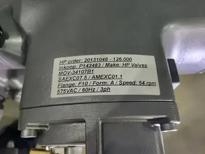 USED HP VALVES/KEY VALVE TECHNOLOGIES SAEXC 07.5-F10