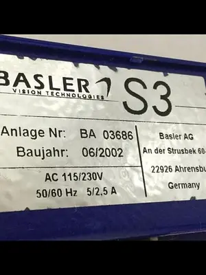 USED BASLER VISION TECHNOLOGIES S3 DVD