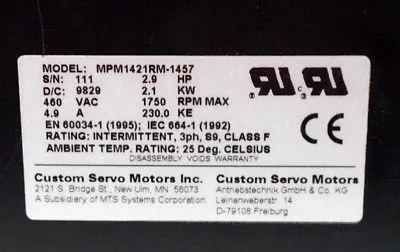 NEW CUSTOM SERVO MOTORS MPM1421RM-1457 SERVO MOTOR MPM1421RM1457
