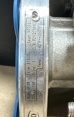 NEW ASSEMBLY W/OUT POSITIONER- Hytork-71 Actuator + AVCO CL150 1” Valve 316SS
