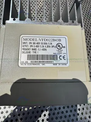 Used DELTA ELECTRONICS VFD022B43B INVERTER DRIVE 3 PH, 0-480V OUTPUT, 0.1-400HZ Electronics & Components California US | Equipment Lab #1271598