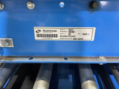 Buschman 302 Roller Conveyer set, Width: 22", Length: 27', w/ mo