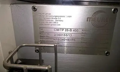 USED 2013 MEURER GROUP / ITW COMPANY CM/TP 25-B 400