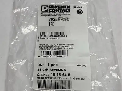 ST-08P1N8A8K03S,1618648 | Phoenix Contact ST-08P1N8A8K03S Cable Connector 1618648 - New Other