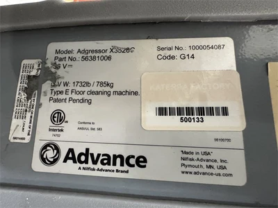 Used ADVANCE ADGRESSOR X3520C (56381006) Washers/Scrubbers Florida US | MachineryMax #1462198