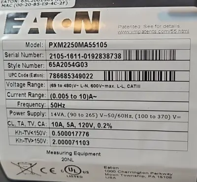 Eaton PXM2250MA55105 Power Metter PXM 2000 (BIN423)