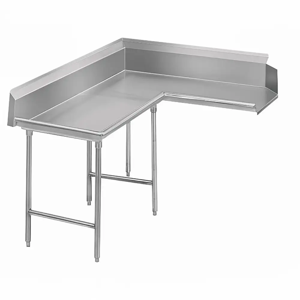 Advance Tabco DTC-K70-108L 107" Komer Clean Dishtable - Crossrails, Stainless Legs, R-L, 14 ga 304 Stainless
