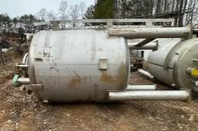 Tank, 1,739 Gallon, 316 Stainless Steel, Vertical, Dish Top & Bottom, #5991698