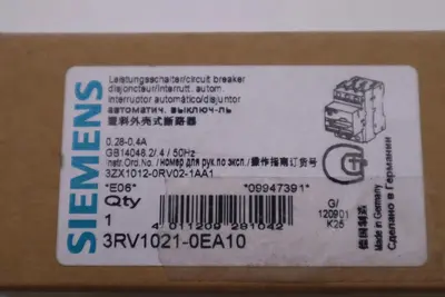 NEW SIEMENS 3RV1021-0EA10 0.4-0.28A NSNP STOCK L-398-C