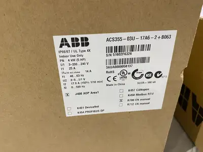New | in-Stock ABB Variable Frequency Micro Drive NEMA 4X IP66 Variable Speed Drives Michigan US | Maverick Industrial Sales #1489276