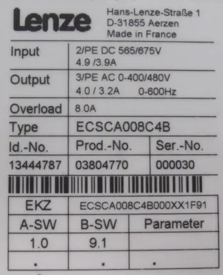 NEW LENZE ECSCA008C4B SERVO DRIVE MODULE