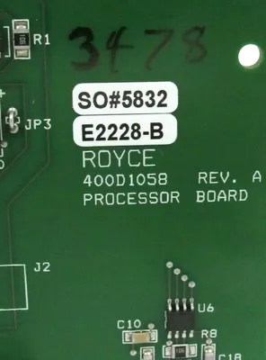 NEW ROYCE E2228-B 400D1058 PROCESSOR BOARD FOR MODEL 9200 OXYGEN ANALYZER