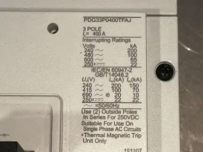Used EATON PDG33P0400TFAJ Circuit Breakers Ohio US | HGR 24 #1357271