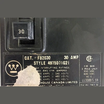 Westinghouse 2 Pole 30 Amp FB Breaker