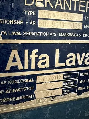Alfa-Laval AVNX 4055B-31G decanter centrifuge, 316SS.
