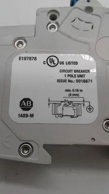 Used ALLEN-BRADLEY ALLEN-BRADLEY CURRENT LIMITING CIRCUIT BREAKER 1489-M1C100 D Circuit Breakers | ND Industrial Surplus #1211970
