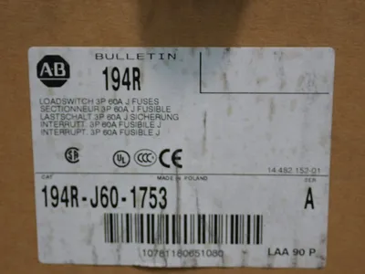 Used ALLEN BRADLEY 194RJ601753 Disconnects Ohio US | HGR 24 #1070348