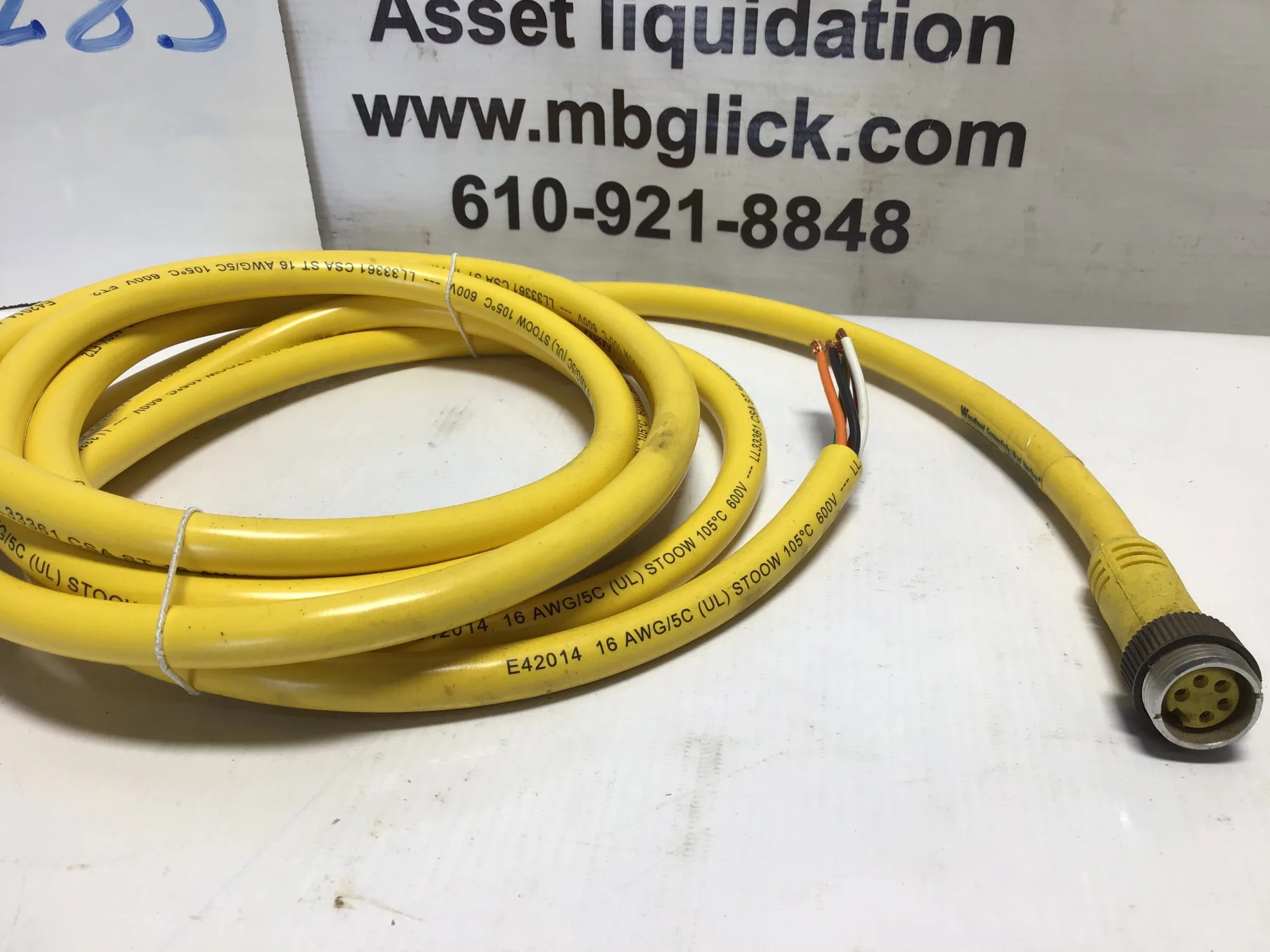 Brad Connectivity 1300061171 41308 5P Female Straight 12′ 16/5 AWG PVC Cord