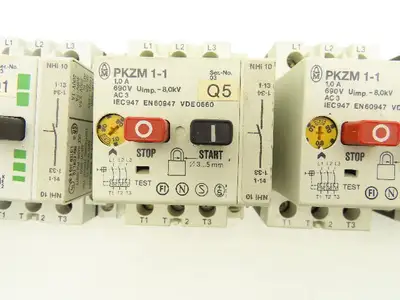 Klockner Moeller PKZM 1-1 Manual Motor Starter 1/2 HP 660V 1A 3Ph Lot Of 7