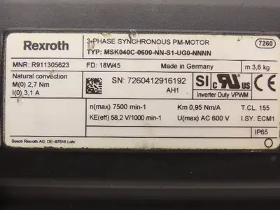 Used REXROTH _UNKNOWN_ Servo Motors Indiana US | Arrow Industrial #1316931