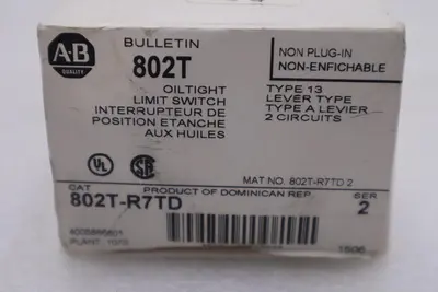 ALLEN BRADLEY 802T-R7TD SER. 2 120VAC 3A NEW WITH BOX STOCK G616A