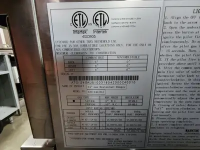New | in-Stock Atosa New Atosa AGR-24G CookRite 24" Gas Flat Top Griddle Range w/ Oven & 3/4" Thick Plate Commercial Ranges Illinois US | Falcon Restaurant Supply #1376581