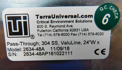 USED TERRA UNIVERSAL PASS THROUGH 2634-48A