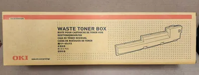 OKI COLOR PRINTERS WASTE TONER BOX C900, ES9000, PRO9000 Waste Toner Box | Styers Equipment Company (1)